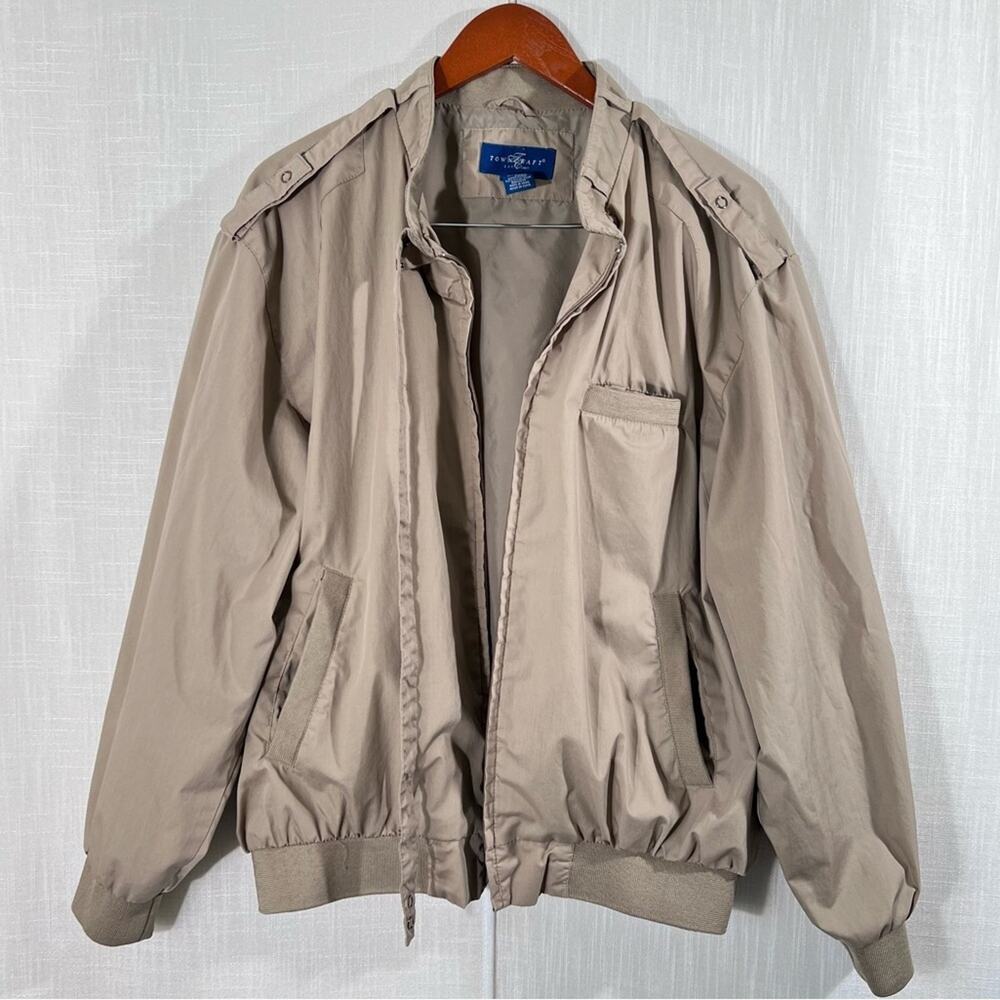 Towncraft Vintage Tan Casual Jacket Coat Size Large